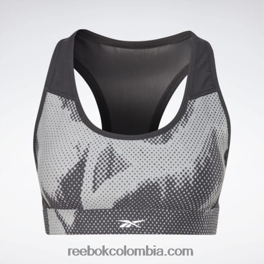 mujer negro sujetador deportivo con estampado completo lux perform Reebok D260LP791