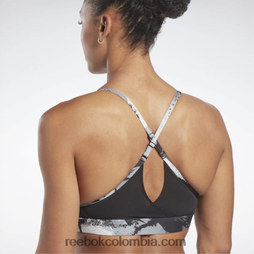 mujer negro sujetador lux con tiras y estampado integral Reebok D260LP715