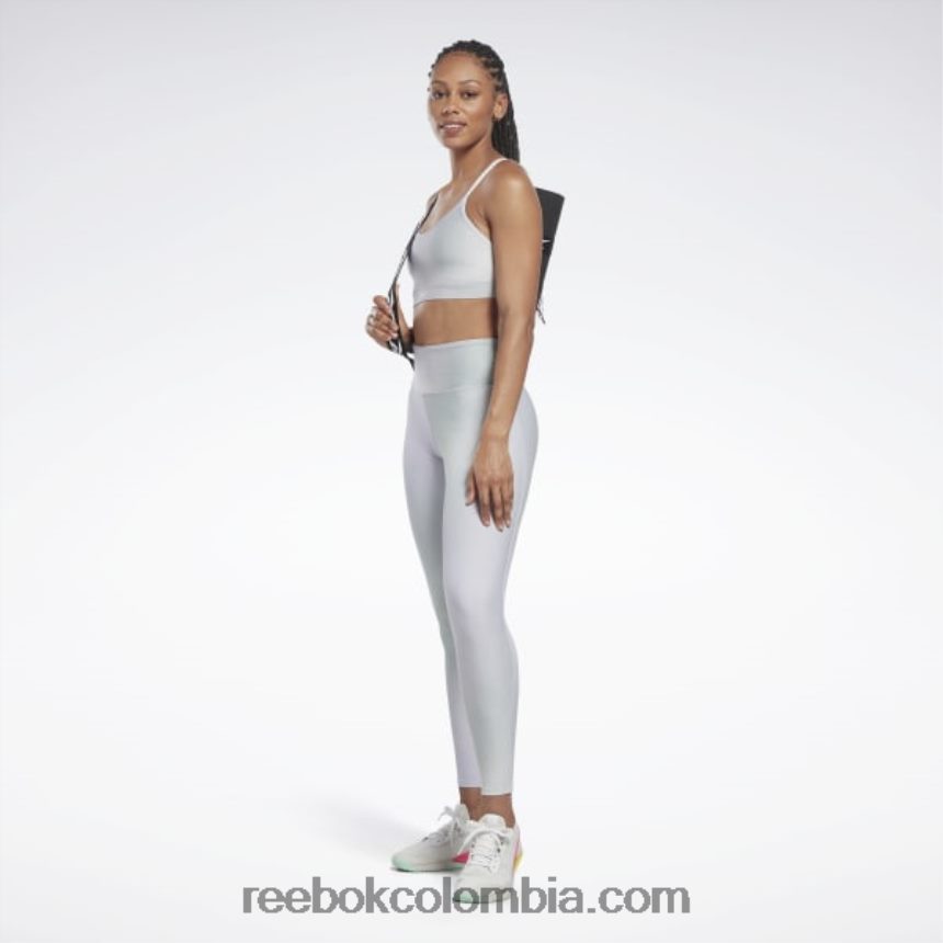 mujer oasis morado sujetador deportivo de yoga con tiras Reebok D260LP726