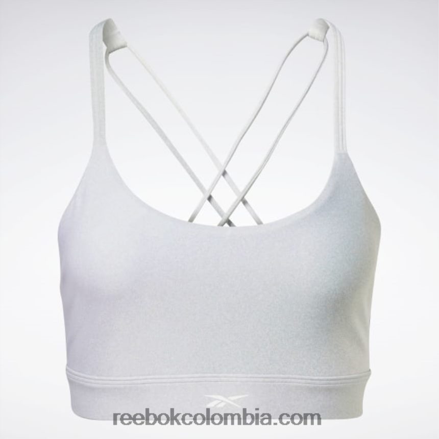 mujer oasis morado sujetador deportivo de yoga con tiras Reebok D260LP726