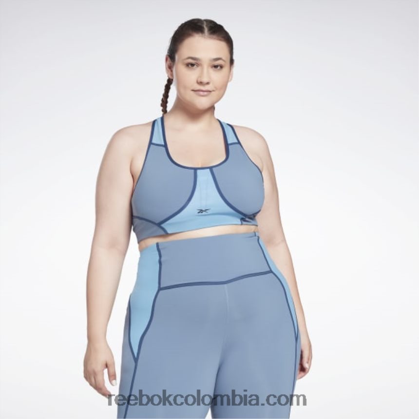 mujer pizarra azul Sujetador lux racer con relleno colorblock (talla grande) Reebok D260LP832