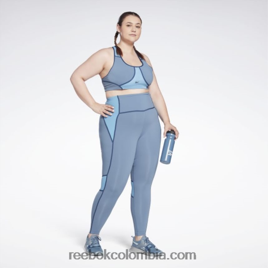 mujer pizarra azul Sujetador lux racer con relleno colorblock (talla grande) Reebok D260LP832