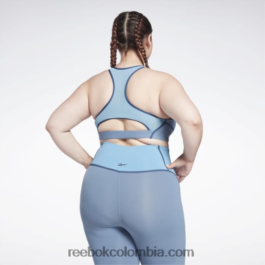 mujer pizarra azul Sujetador lux racer con relleno colorblock (talla grande) Reebok D260LP832