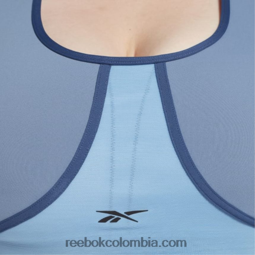 mujer pizarra azul Sujetador lux racer con relleno colorblock (talla grande) Reebok D260LP832