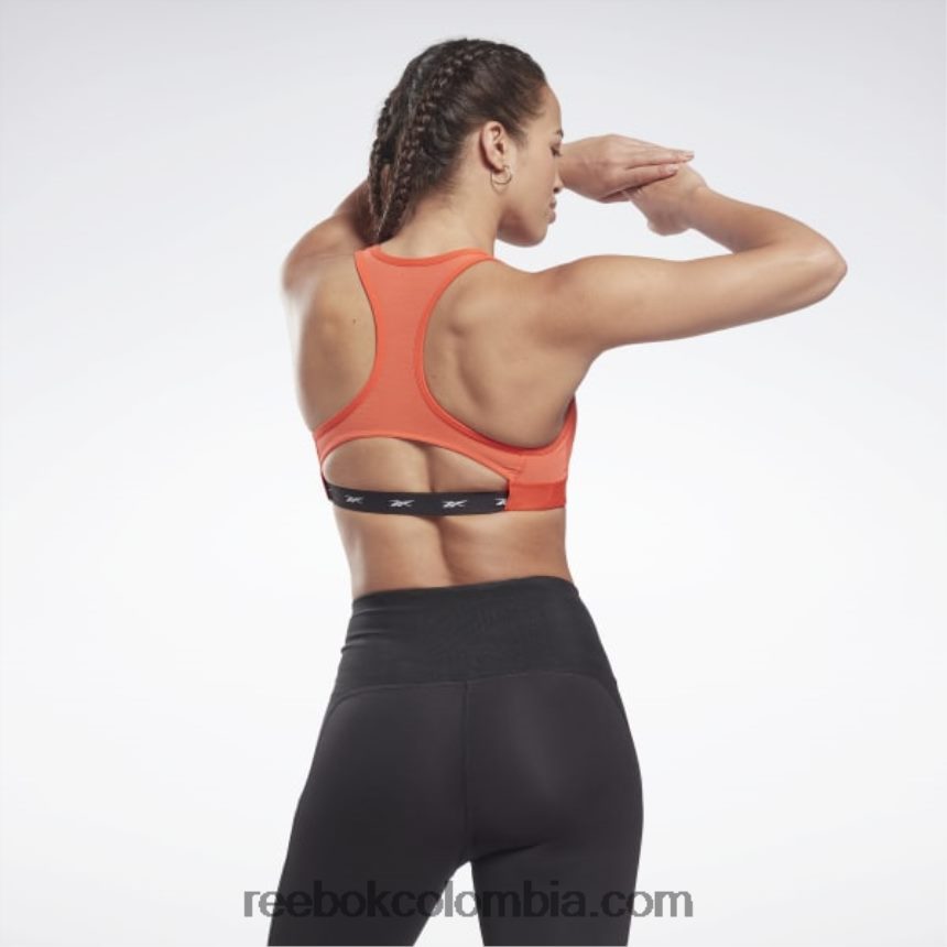 mujer rojo dinámico sujetador deportivo de sujeción media les mills lux racer Reebok D260LP870