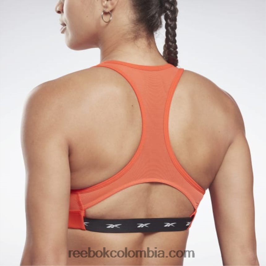 mujer rojo dinámico sujetador deportivo de sujeción media les mills lux racer Reebok D260LP870