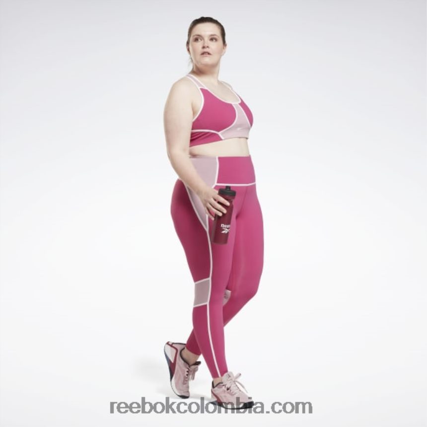 mujer rosa semi orgulloso Sujetador lux racer con relleno colorblock (talla grande) Reebok D260LP804
