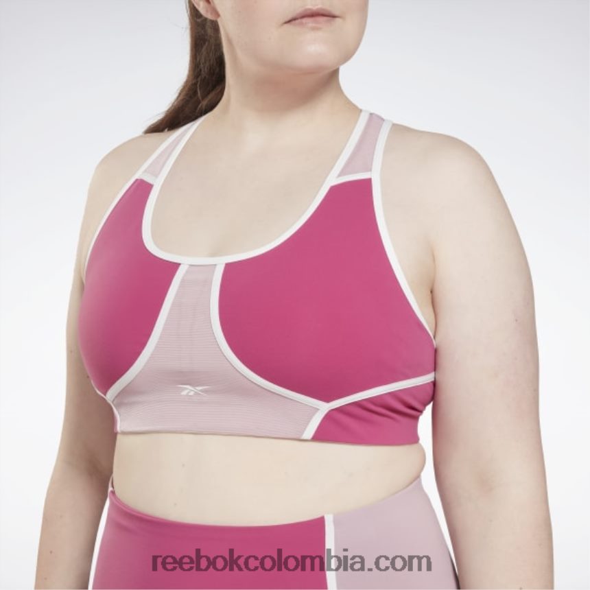 mujer rosa semi orgulloso Sujetador lux racer con relleno colorblock (talla grande) Reebok D260LP804