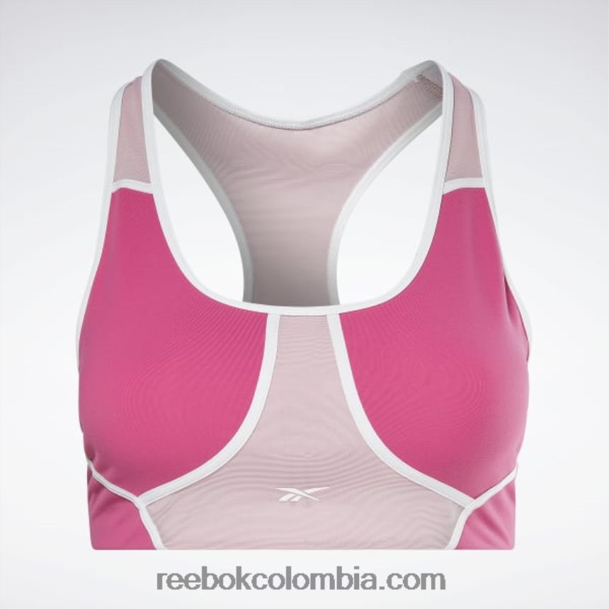 mujer rosa semi orgulloso Sujetador lux racer con relleno colorblock (talla grande) Reebok D260LP804