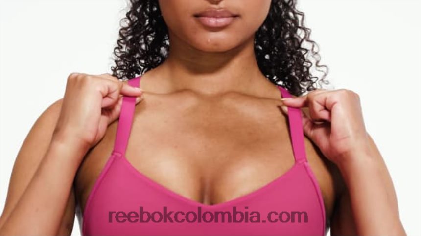 mujer rosa semi orgulloso sujetador deportivo con tiras lux Reebok D260LP944