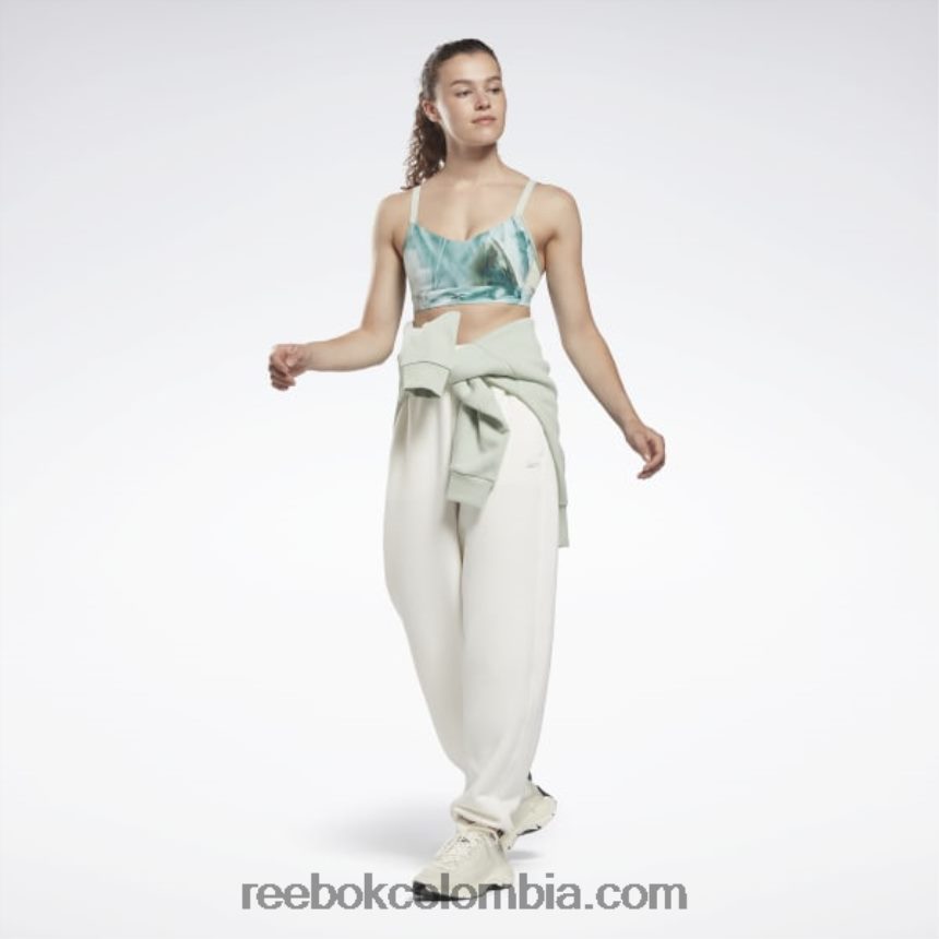 mujer salvia ligera sujetador deportivo lux con tiras y estampado Liquid Abyss Reebok D260LP983