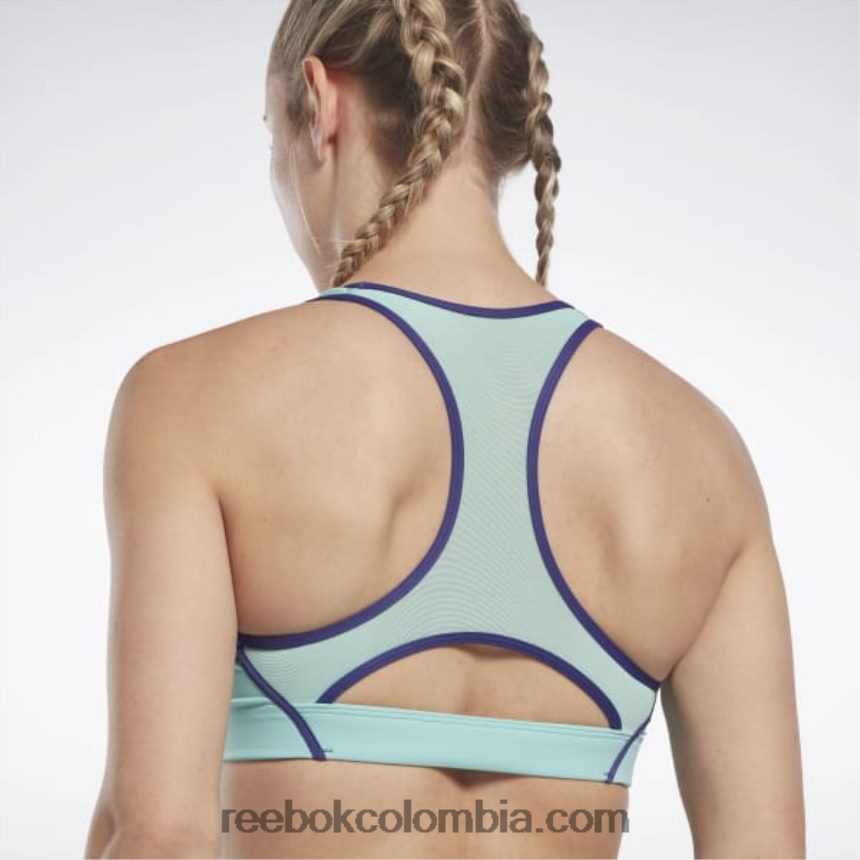 mujer verde azulado semi clásico sujetador Les Mills con bloques de color Reebok D260LP635