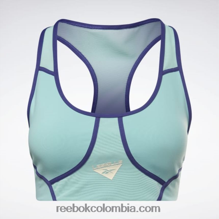 mujer verde azulado semi clásico sujetador Les Mills con bloques de color Reebok D260LP635