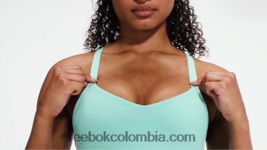 mujer verde azulado semi clásico sujetador deportivo con tiras lux Reebok D260LP775