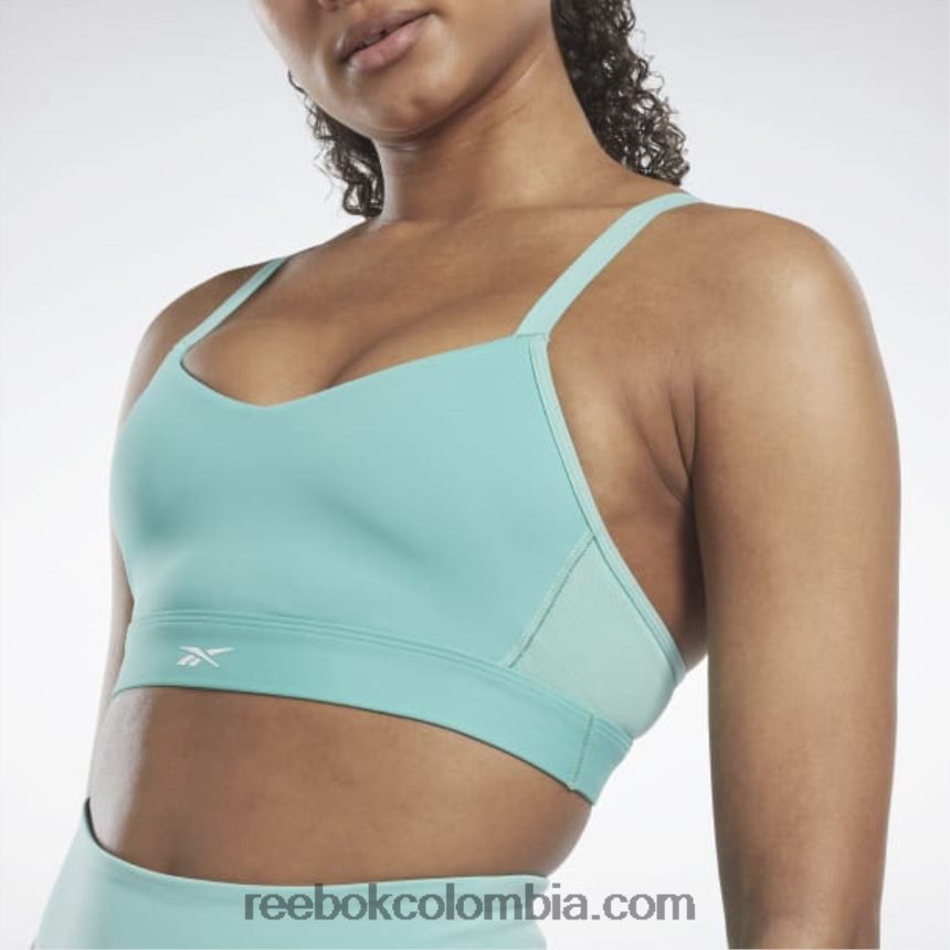 mujer verde azulado semi clásico sujetador deportivo con tiras lux Reebok D260LP775