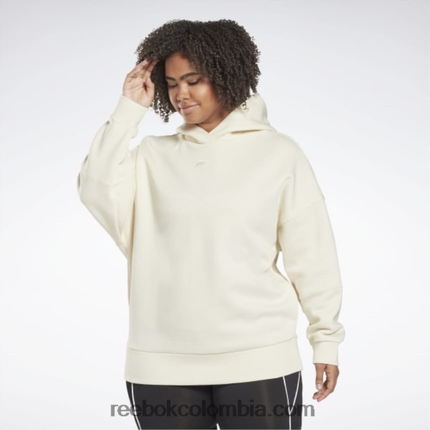 mujer blanco clásico sudadera con capucha extragrande reciclada de estudio (talla grande) Reebok D260LP828