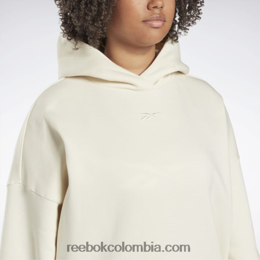 mujer blanco clásico sudadera con capucha extragrande reciclada de estudio (talla grande) Reebok D260LP828