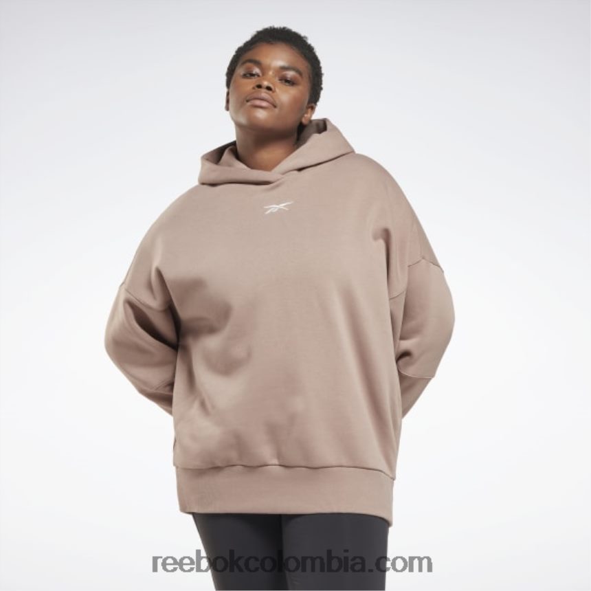 mujer gris pardo sudadera con capucha extragrande reciclada de estudio (talla grande) Reebok D260LP577