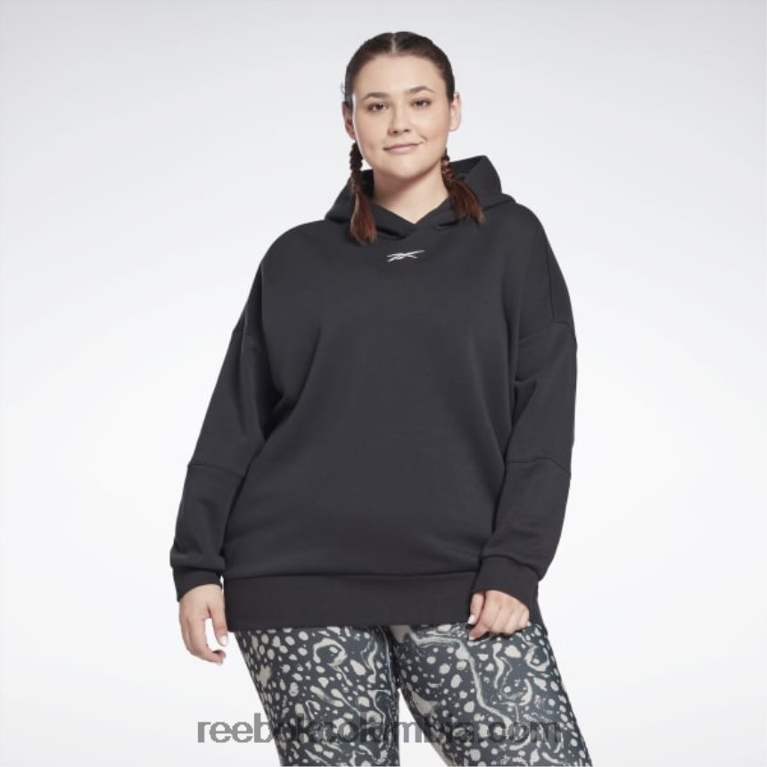 mujer negro sudadera con capucha extragrande reciclada de estudio (talla grande) Reebok D260LP509