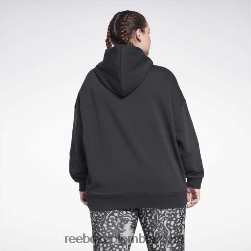 mujer negro sudadera con capucha extragrande reciclada de estudio (talla grande) Reebok D260LP509