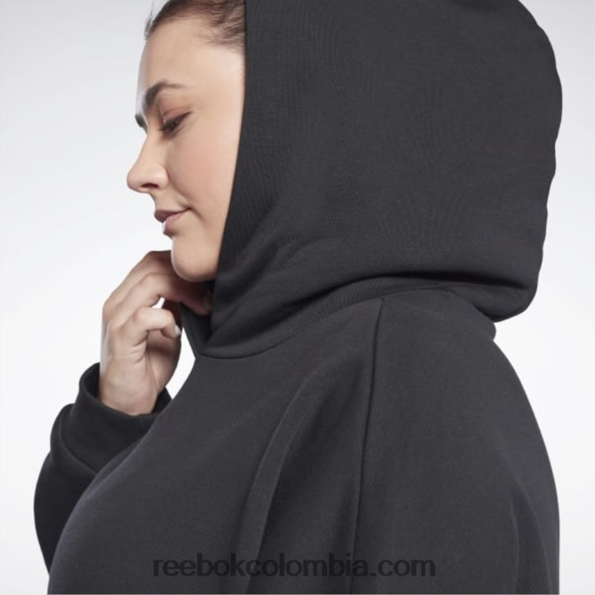 mujer negro sudadera con capucha extragrande reciclada de estudio (talla grande) Reebok D260LP509