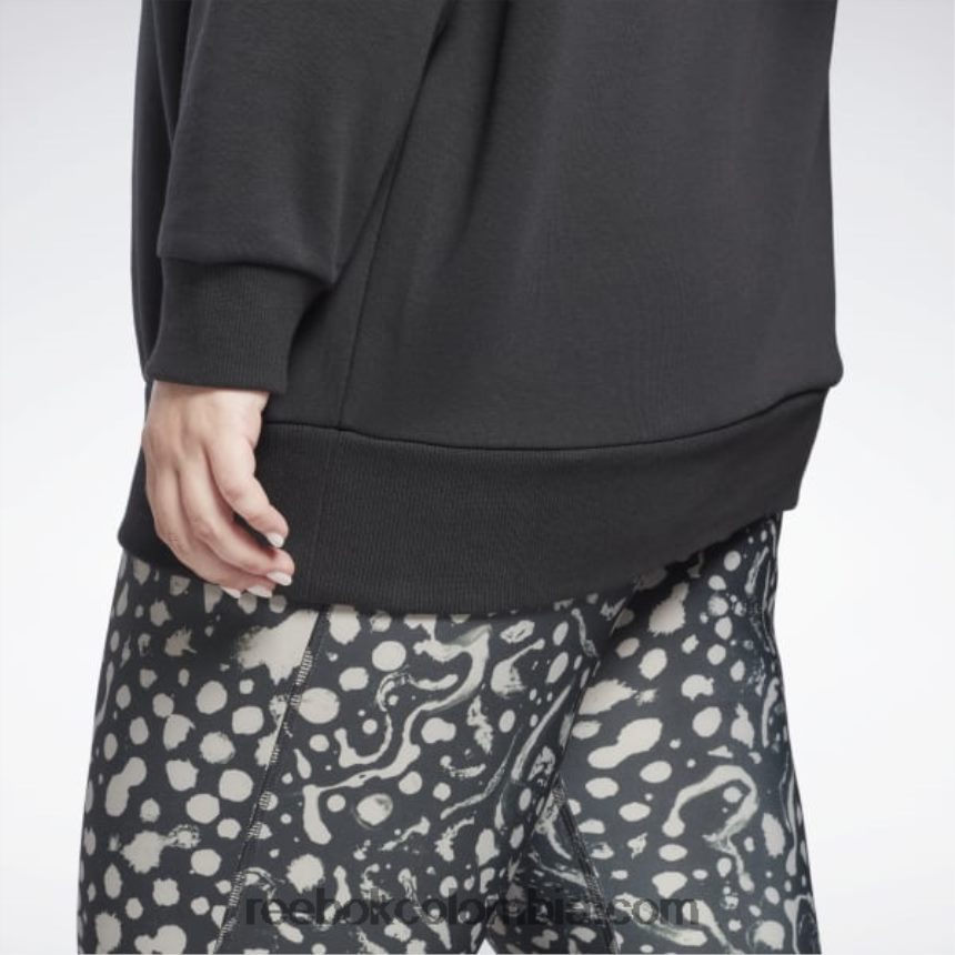 mujer negro sudadera con capucha extragrande reciclada de estudio (talla grande) Reebok D260LP509