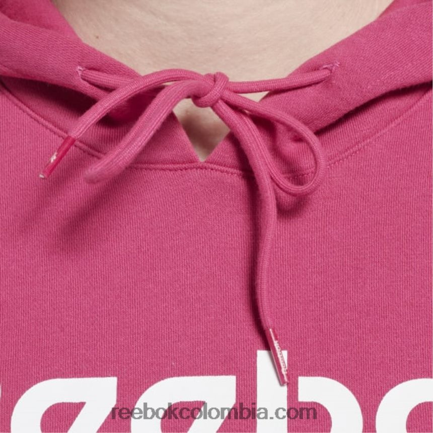 mujer rosa semi orgulloso sudadera con capucha y logo grande de identidad Reebok D260LP582