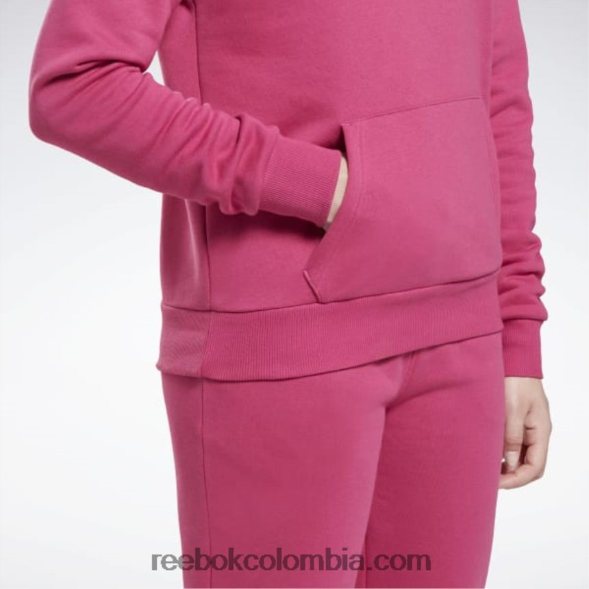 mujer rosa semi orgulloso sudadera con capucha y logo grande de identidad Reebok D260LP582