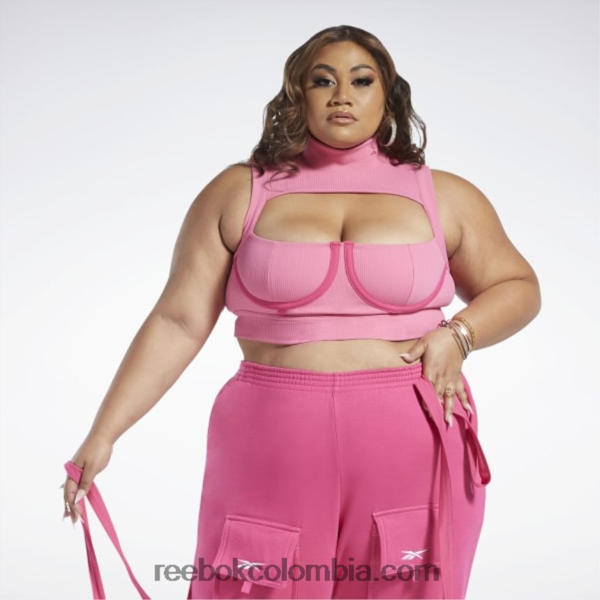 mujer fusión de rosa astro/rosa top corto cardi b (tallas grandes) Reebok D260LP479