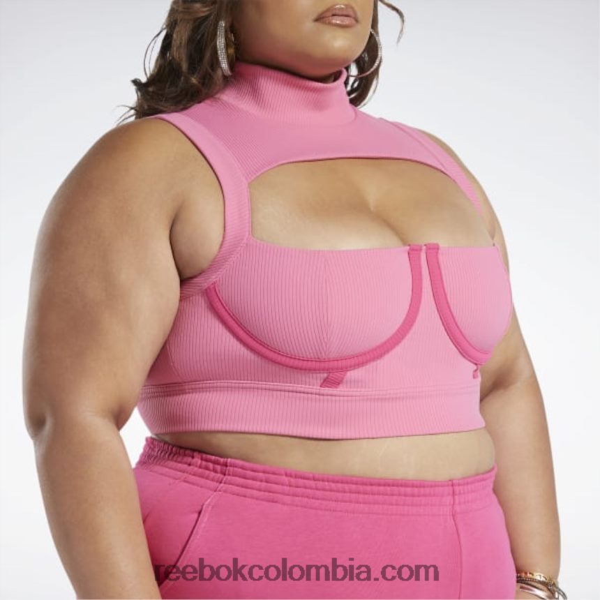 mujer fusión de rosa astro/rosa top corto cardi b (tallas grandes) Reebok D260LP479