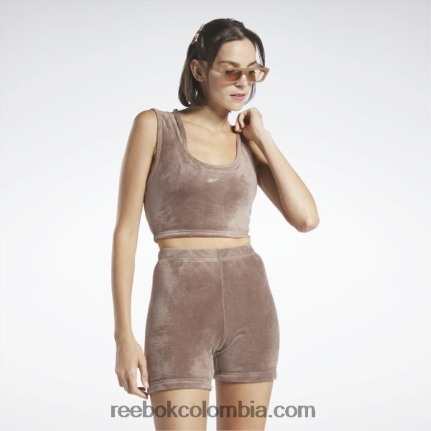 mujer gris pardo top de peluche clásico Reebok D260LP891