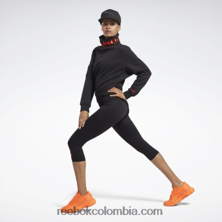 mujer negro/naranja última suéter victoria beckham con cuello desbocado Reebok D260LP401