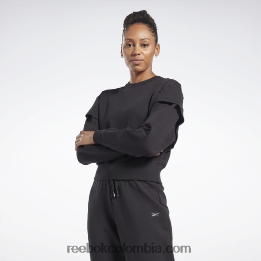 mujer negro top de capa intermedia de algodón dreamblend Reebok D260LP765