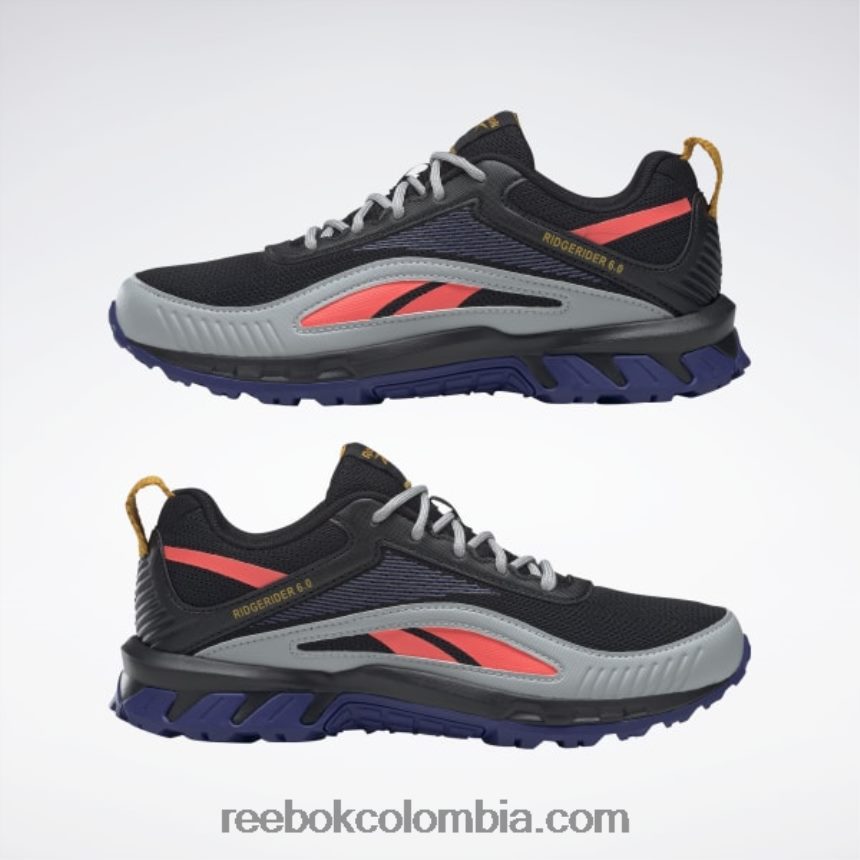 mujer Núcleo negro/púrpura llamativo/llamarado naranja ridgerider 6 zapatos Reebok D260LP232