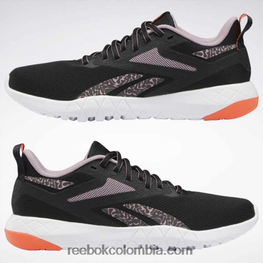 mujer Núcleo negro/lila infundido/llamarada naranja zapatillas de entrenamiento flexagon force 4 mujer Reebok D260LP254