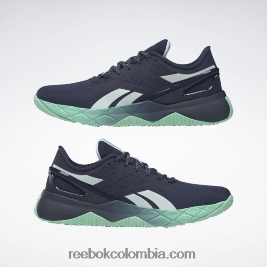 mujer azul marino vectorial/resplandor ópalo/menta indirecta zapatillas de entrenamiento nanoflex tr mujer Reebok D260LP469