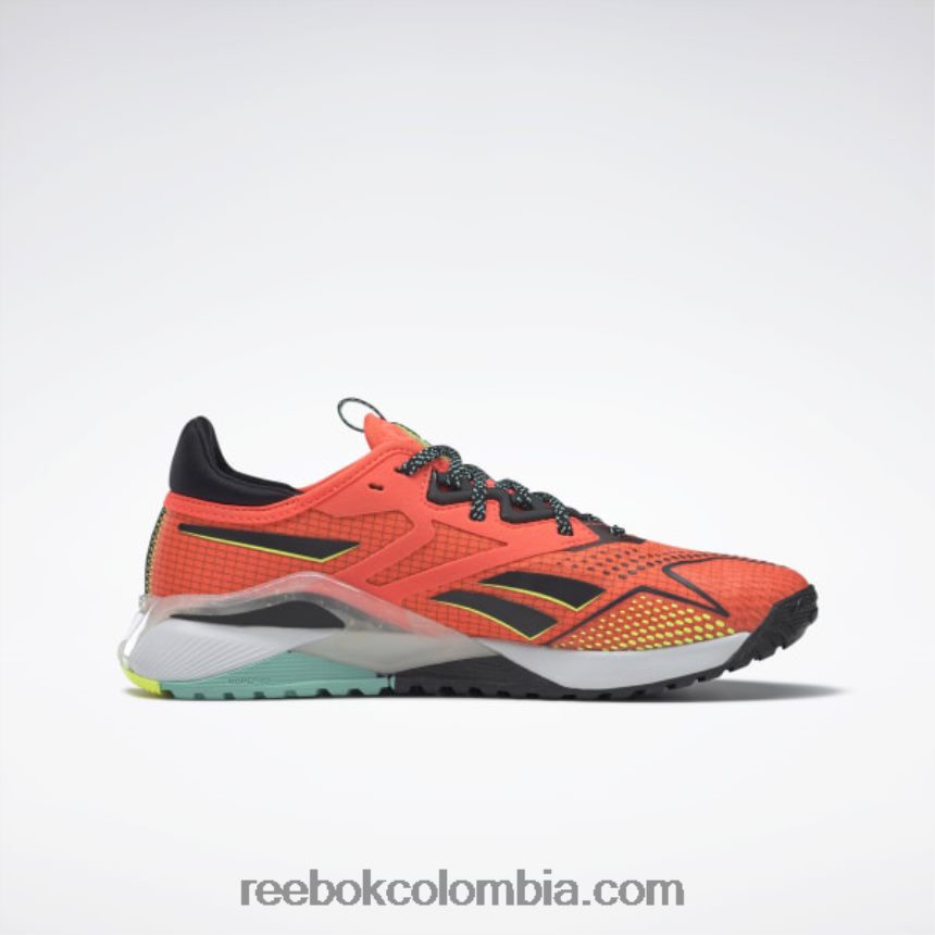 mujer bengala naranja/núcleo negro/ácido solar amarillo zapatillas de entrenamiento mujer nano x2 tr adventure Reebok D260LP248