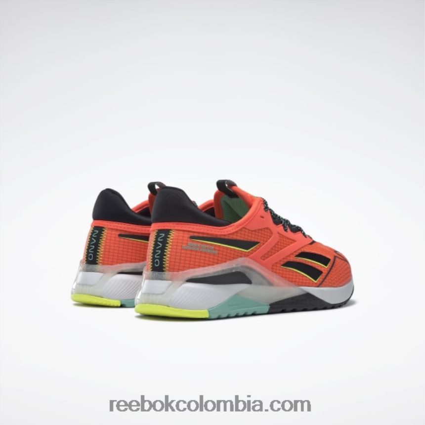 mujer bengala naranja/núcleo negro/ácido solar amarillo zapatillas de entrenamiento mujer nano x2 tr adventure Reebok D260LP248