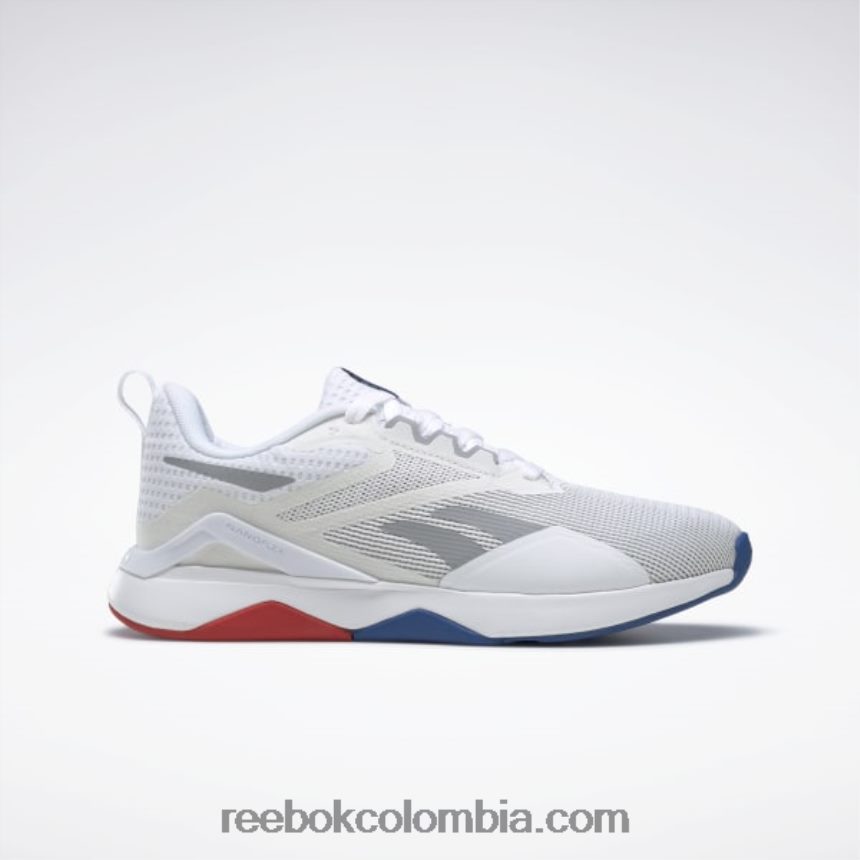 mujer ftwr blanco/vector azul/vector rojo zapatillas de entrenamiento nanoflex tr 2.0 mujer Reebok D260LP183