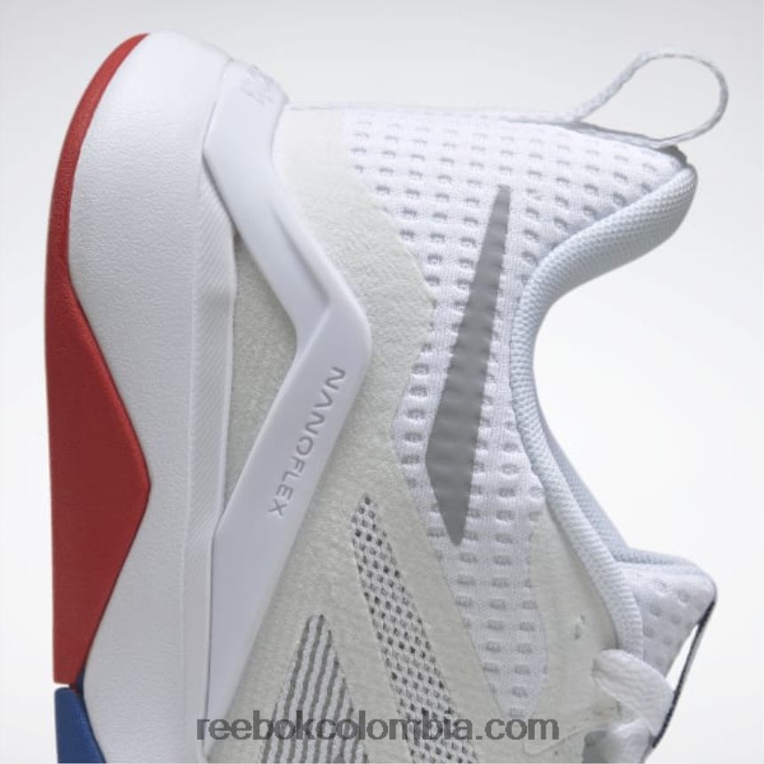 mujer ftwr blanco/vector azul/vector rojo zapatillas de entrenamiento nanoflex tr 2.0 mujer Reebok D260LP183