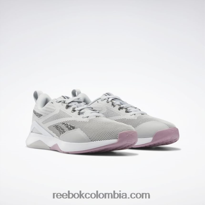 mujer gris puro 2/ftwr blanco/núcleo negro zapatillas de entrenamiento nanoflex tr 2.0 mujer Reebok D260LP161