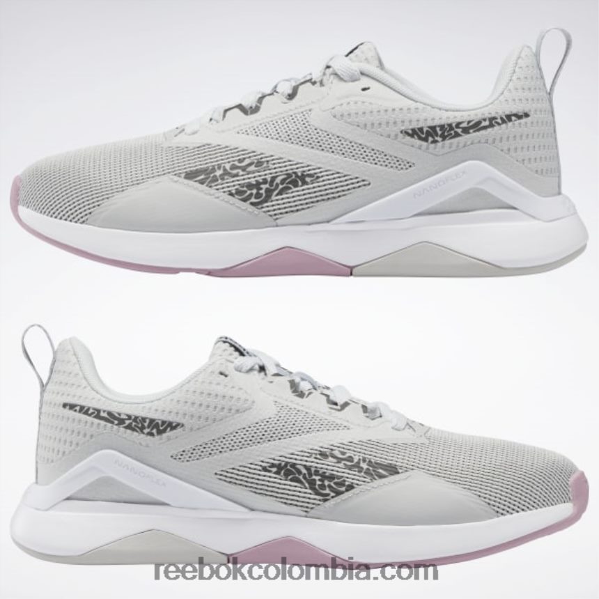 mujer gris puro 2/ftwr blanco/núcleo negro zapatillas de entrenamiento nanoflex tr 2.0 mujer Reebok D260LP161