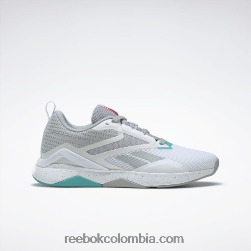 mujer gris puro 3/ftwr blanco/verde azulado clásico zapatillas de entrenamiento nanoflex tr 2.0 mujer Reebok D260LP90