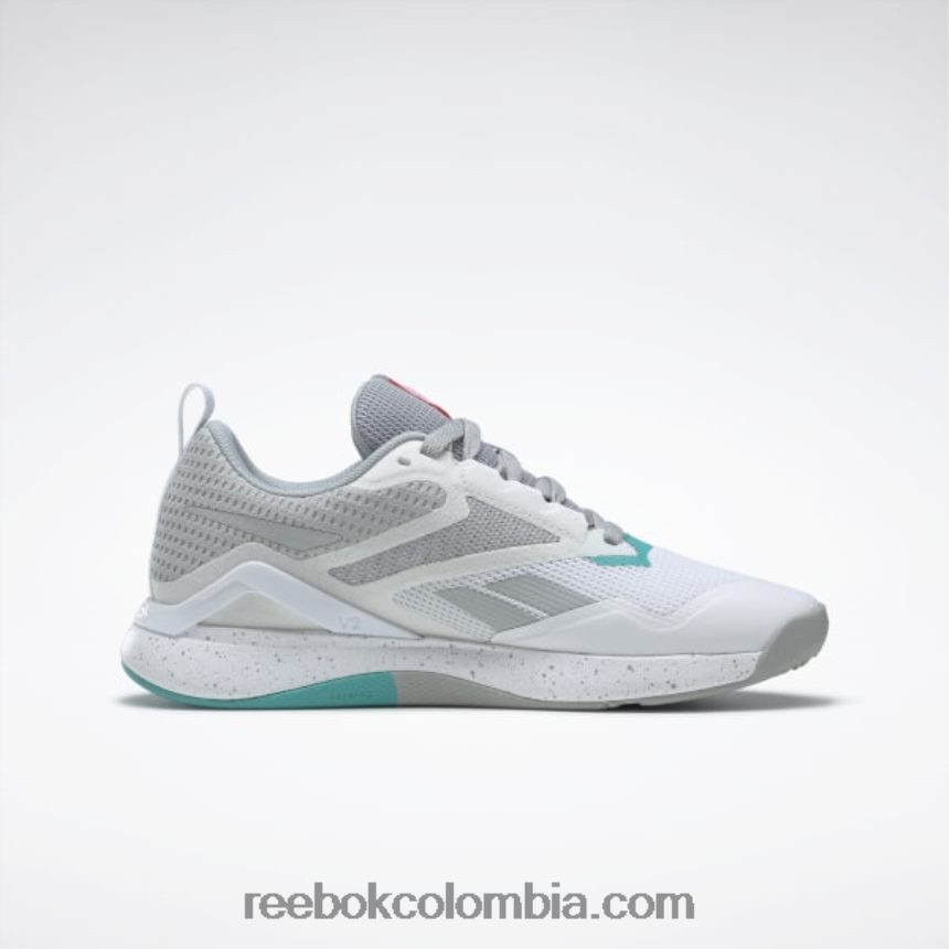mujer gris puro 3/ftwr blanco/verde azulado clásico zapatillas de entrenamiento nanoflex tr 2.0 mujer Reebok D260LP90