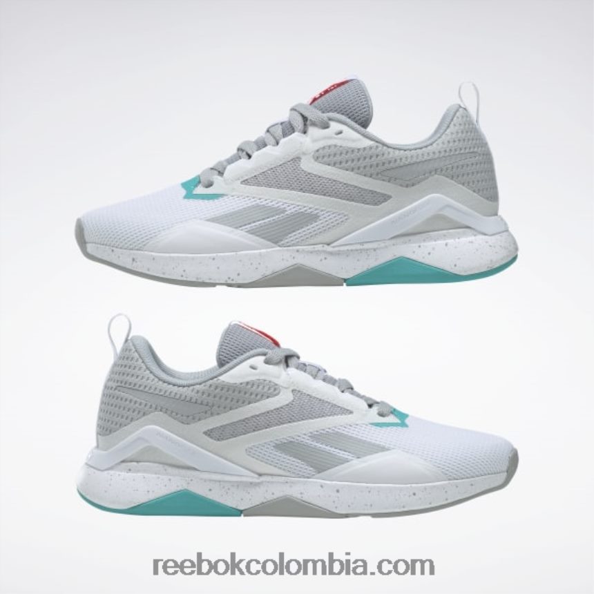 mujer gris puro 3/ftwr blanco/verde azulado clásico zapatillas de entrenamiento nanoflex tr 2.0 mujer Reebok D260LP90