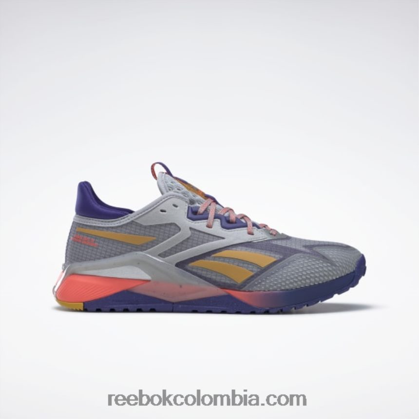mujer gris puro 3/morado llamativo/llamarada naranja zapatillas de entrenamiento mujer nano x2 tr adventure Reebok D260LP328