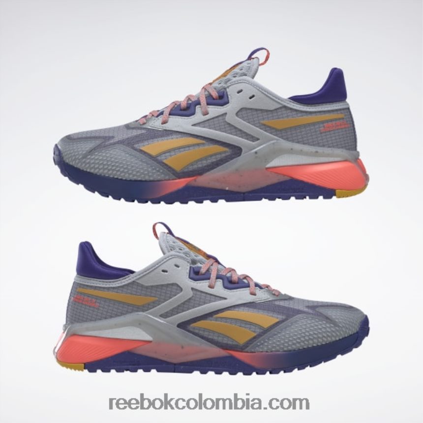 mujer gris puro 3/morado llamativo/llamarada naranja zapatillas de entrenamiento mujer nano x2 tr adventure Reebok D260LP328