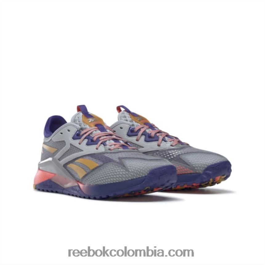 mujer gris puro 3/morado llamativo/llamarada naranja zapatillas de entrenamiento mujer nano x2 tr adventure Reebok D260LP328