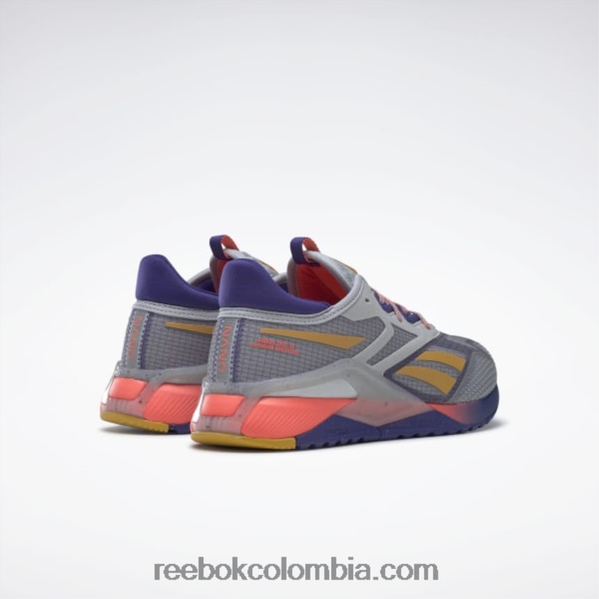 mujer gris puro 3/morado llamativo/llamarada naranja zapatillas de entrenamiento mujer nano x2 tr adventure Reebok D260LP328