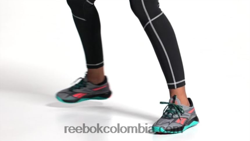 mujer gris puro 5/núcleo negro/verde azulado clásico zapatillas de entrenamiento mujer nano x2 tr adventure Reebok D260LP101